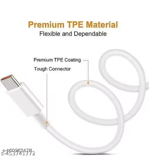 USB Type C Cable 6.5 A 1 m original 65W/6.5A Superdart, Warp, Dash, Vooc, Superdart Fast Charger Cable (Compatible with Phone, Red, One Cable)