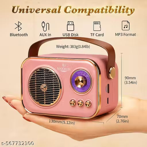 Bluetooth Speaker with Crystal Clear Stereo Sound Rich Bass