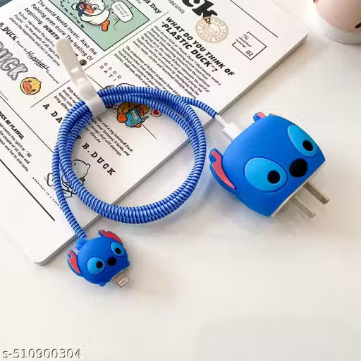 iPhone 18W 20W Charger Silicone Cover | Funny 3D Cartoon Case for Apple Adapter + Cable ( Charger not included)