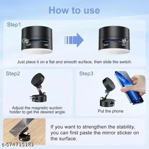 Magnetic Phone Stand with Adjustable Angle and Suction Base