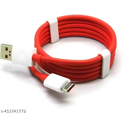 USB Type C Cable 6.5 A 1 m original 65W/6.5A Superdart, Warp, Dash, Vooc, Superdart Fast Charger Cable (Compatible with Phone, Red, One Cable)